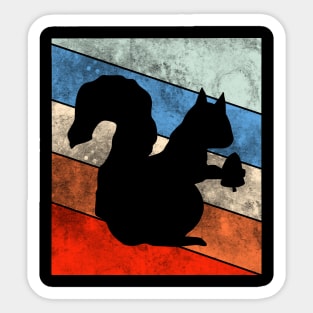 Colourful Squirrel Retro Sticker